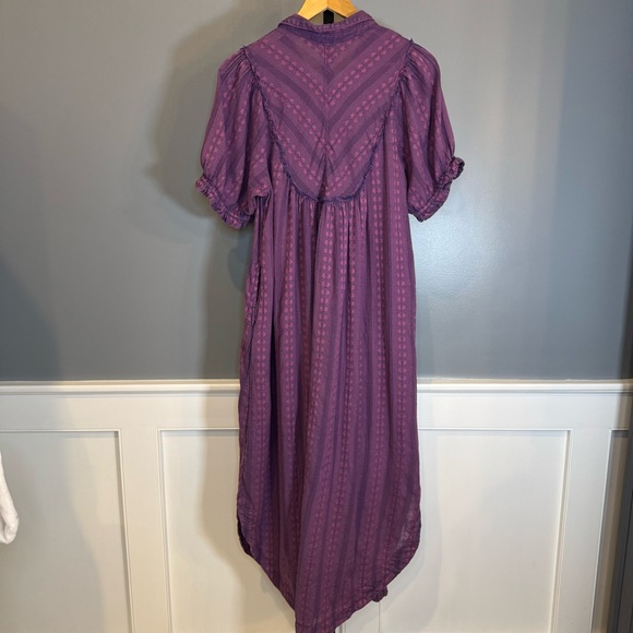 Free People Rodeo Midi Dress Purple Floral Button Front Size M - Picture 8 of 11